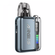 VOOPOO Argus P2 Pod Kit in Titanium Grey – sleek and compact pod vape with a metallic grey finish, dynamic LED display, adjustable wattage, and smooth performance for everyday vaping