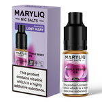 Load image into Gallery viewer, 10ml bottle of MARYLIQ Nic Salts E-Liquid in Triple Berry Ice flavor, 20mg nicotine salt strength for a smooth and satisfying throat hit, ideal for refillable pod kits and MTL vaping.
