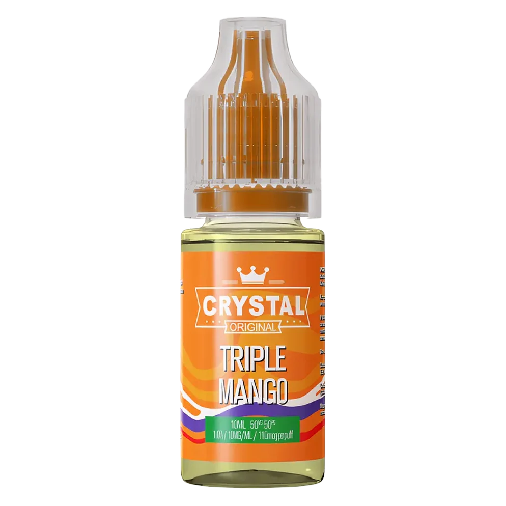 SKE Crystal Nic Salt 10ml E-Liquid in triple mango flavor, available in 10mg or 20mg strength with a 50/50 VG/PG ratio.