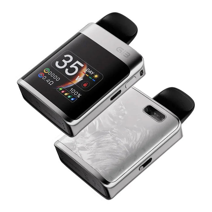 Uwell Caliburn G3 Pro Koko Pod Kit in Light Silver – compact pod vape device with refillable pods and built-in battery.