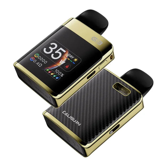 Uwell Caliburn G3 Pro Koko Pod Kit in Luxury Gold – compact pod vape device with refillable pods and built-in battery.