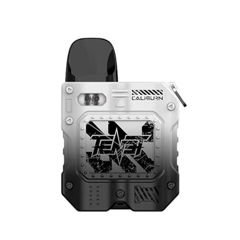 Uwell Caliburn Tenet KOKO Pod Kit in Black and White – rugged and compact pod system with an 950mAh battery.