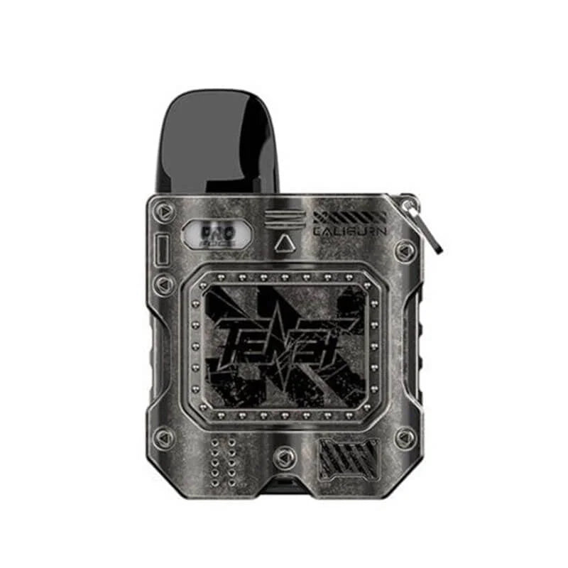 Uwell Caliburn Tenet KOKO Pod Kit in Gray – rugged and compact pod system with an 950mAh battery.