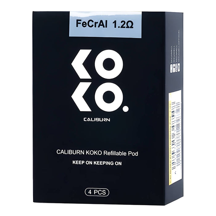 Uwell Caliburn/Koko Pods 4-Pack – 2ml top-fill, leak-proof design with Pro-FOCS flavor technology.