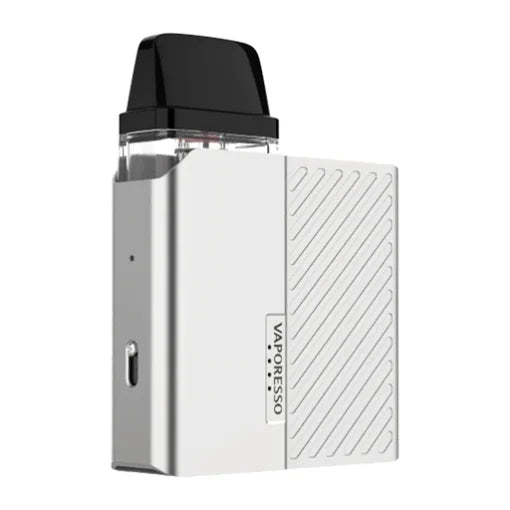 Vaporesso XROS Nano Pod Kit in Silver – compact and square-shaped vape device with an adjustable airflow, and COREX coil tech for flavorful, consistent vaping.