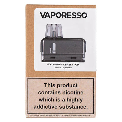 Vaporesso Eco Nano Pods – 6ml refillable leak-proof cartridges with Corex tech, long-lasting coils for Eco Nano kits.