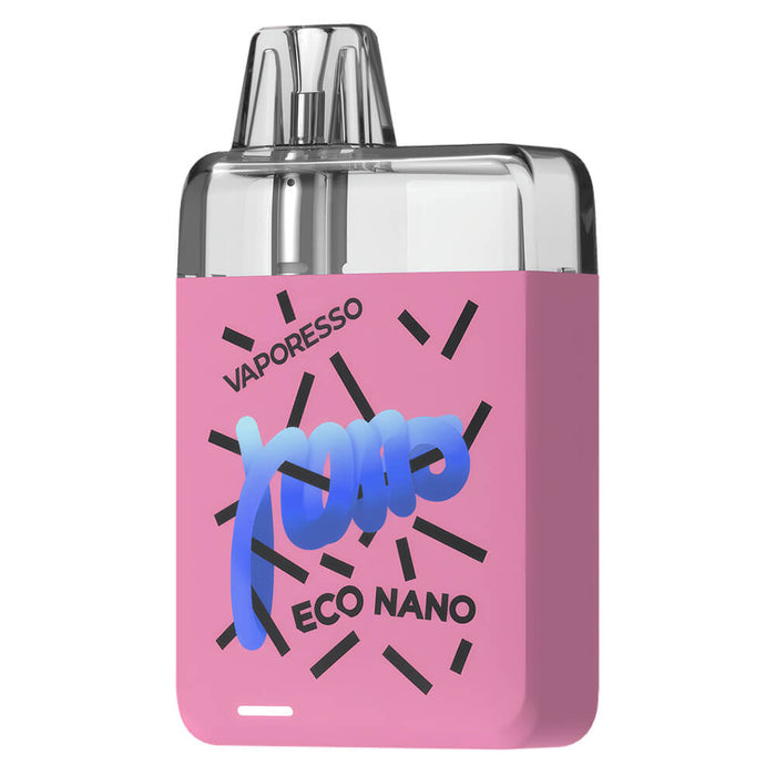 Vaporesso Eco Nano Vape Pod Kit in Peach Pink – compact and eco-friendly vape device with a sleek matte design, long-lasting battery, and refillable pod system.