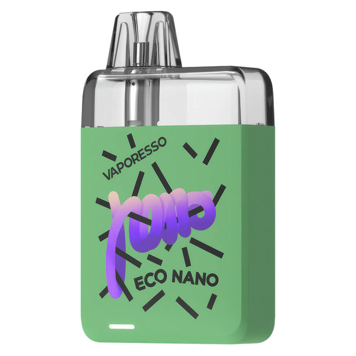 Vaporesso Eco Nano Vape Pod Kit in Spring Green – compact and eco-friendly vape device with a sleek matte design, long-lasting battery, and refillable pod system.