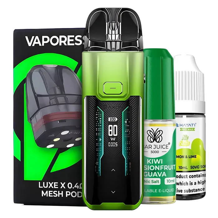 Vaporesso Luxe XR Max Pod Kit Bundle – high-performance pod system with a 2800mAh built-in battery, with Luxe X Mesh Pods and 2 Nic Salts