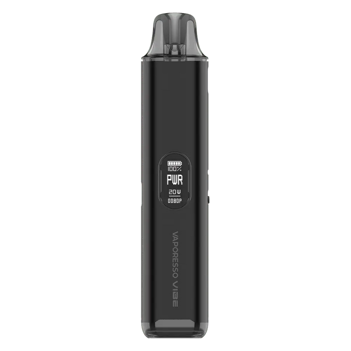 Vaporesso Vibe Pod Vape Kit in Black – sleek and minimalist vape device with smooth finish, reliable performance, and pocket-friendly design.