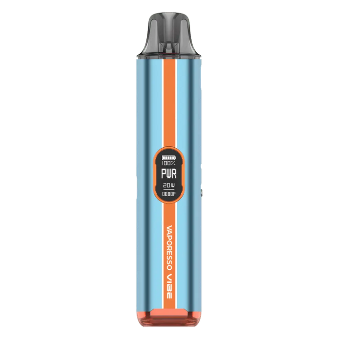 Vaporesso Vibe Pod Vape Kit in Turbo Blue – sleek and minimalist vape device with smooth finish, reliable performance, and pocket-friendly design.