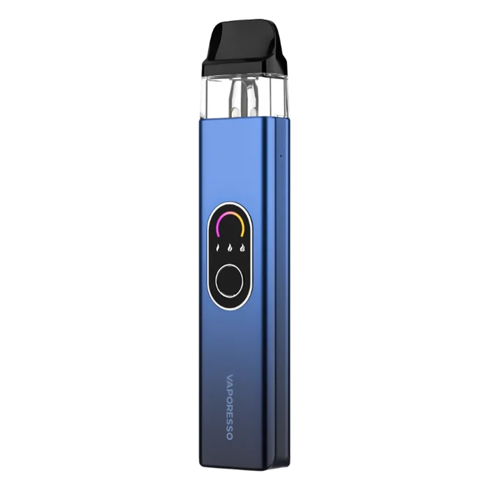 Vaporesso XROS 4 Blue Pod Kit with adjustable airflow and refillable pods for smooth vaping