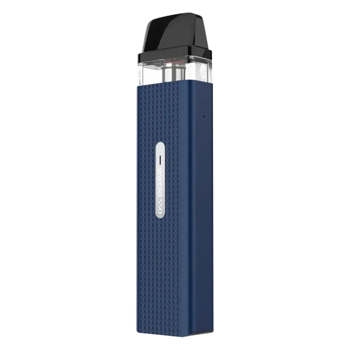Vaporesso XROS Mini Vape Pod Kit in Midnight Blue – compact and stylish pod system with a sleek black finish, 1000mAh battery, fixed airflow for consistent MTL draws, and SSS leak-resistant technology for mess-free vaping.
