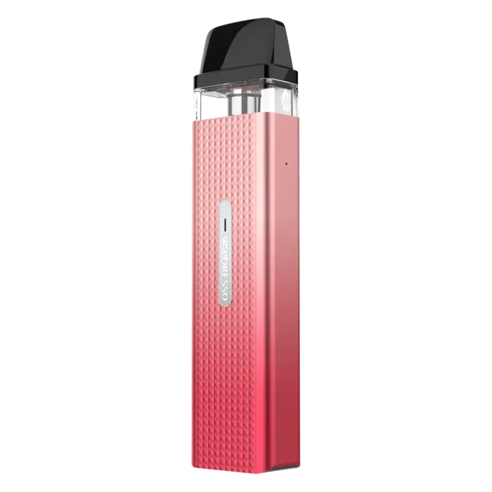 Vaporesso XROS Mini Vape Pod Kit in Sakura Pink – compact and stylish pod system with a sleek black finish, 1000mAh battery, fixed airflow for consistent MTL draws, and SSS leak-resistant technology for mess-free vaping.