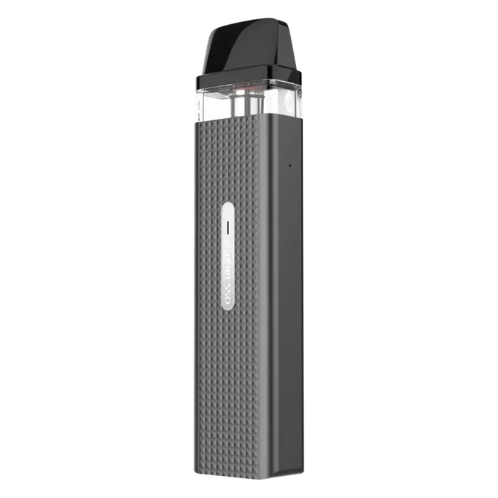 Vaporesso XROS Mini Vape Pod Kit in Space Grey – compact and stylish pod system with a sleek black finish, 1000mAh battery, fixed airflow for consistent MTL draws, and SSS leak-resistant technology for mess-free vaping.