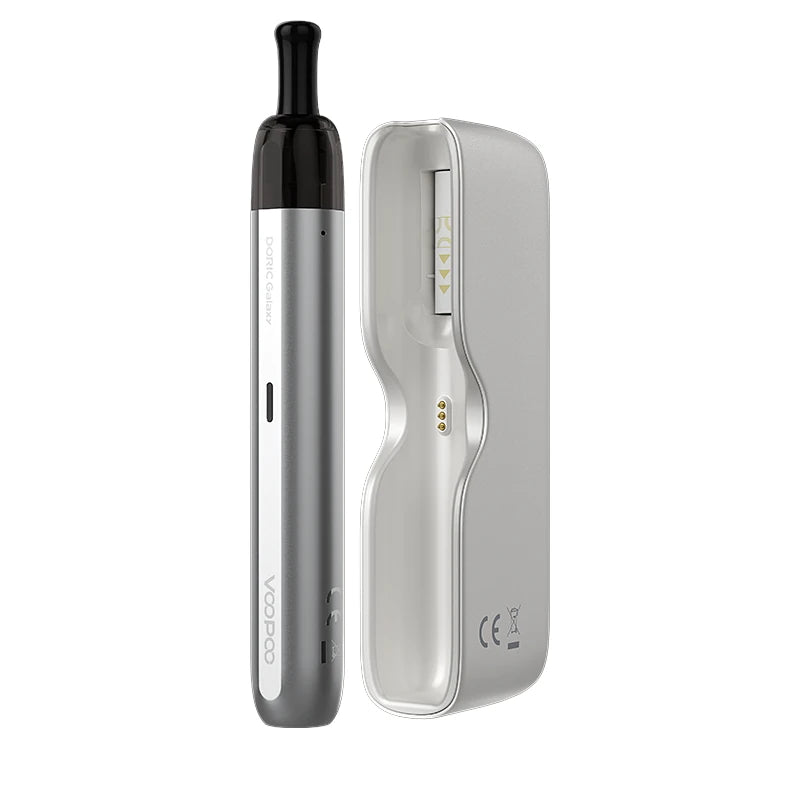 VooPoo Doric Galaxy Vape Kit in Silver & White - designed for beginner-friendly mouth-to-lung vaping