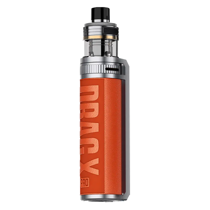 VooPoo Drag X Pro Pod Vape Kit in California Orange – high-performance vape device with a bold leather-textured finish, advanced chipset, and precise airflow control.