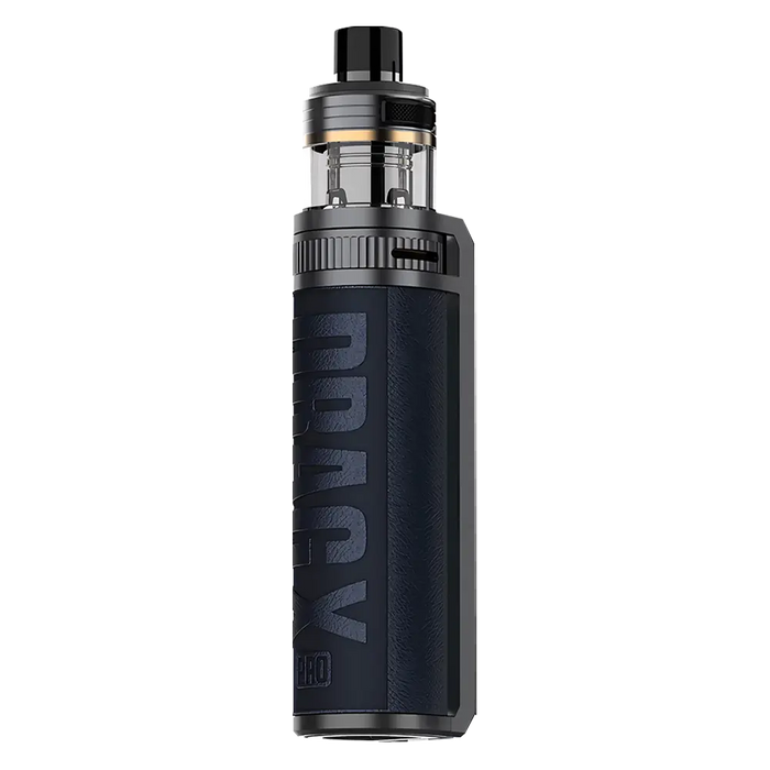VooPoo Drag X Pro Pod Vape Kit in Sapphire Blue – high-performance vape device with a bold leather-textured finish, advanced chipset, and precise airflow control.