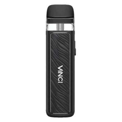 VooPoo Vinci Royal Edition Pod Kit in black ripple Colour featuring an 800mAh battery, 15W maximum output, LED battery indicator, side-fill pods and adjustable airflow.