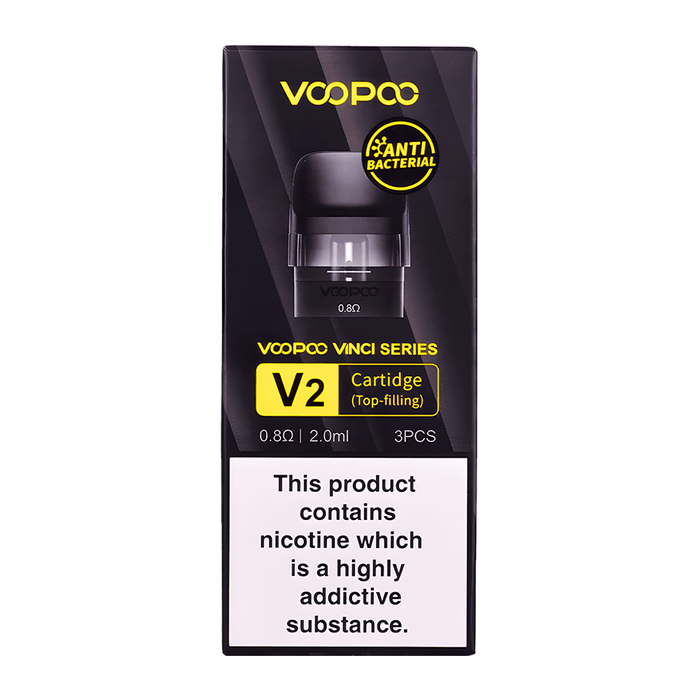 VooPoo Vinci V2 Pods – 2ml leak-proof pods, 3 pack, for Vinci 2 & Vinci devices. Smooth MTL/RDL vaping with rich flavor.