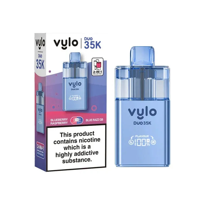Vylo Duo 35K Prefilled Pod Kit in Blueberry Raspberry / Blue Razz GB - offering up to 35000 puffs with smooth flavour