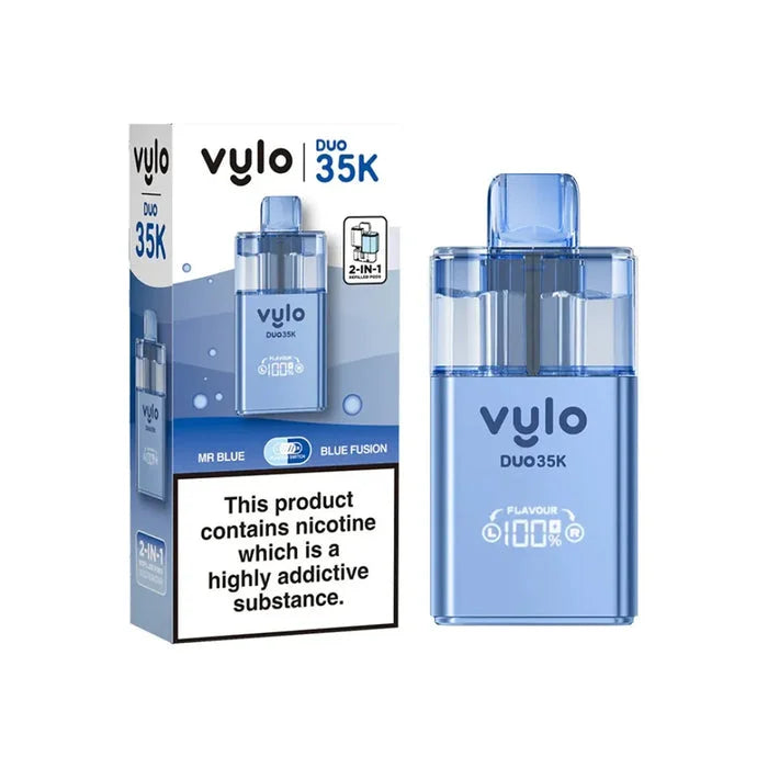 Vylo Duo 35K Prefilled Pod Kit in Mr Blue/ Blue Fusion - offering up to 35000 puffs with smooth flavour