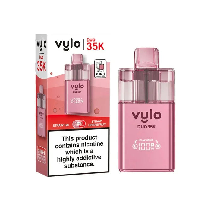 Vylo Duo 35K Prefilled Pod Kit in Straw GB/ Straw Grapefruit - offering up to 35000 puffs with smooth flavour