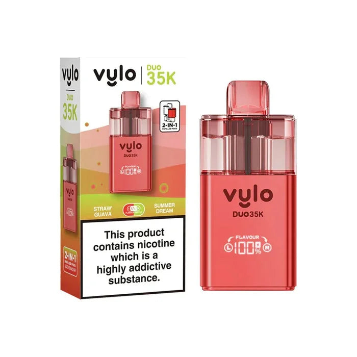 Vylo Duo 35K Prefilled Pod Kit in Straw Guava/ Summer Dream - offering up to 35000 puffs with smooth flavour
