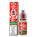 Load image into Gallery viewer, A product image showing a 10ml bottle of SKE Crystal Nic Salt E Liquid in Watermelon Cherry flavor. The packaging is predominantly red and white, with an image of a watermelon and cherry, and text indicating the flavor and nicotine strength.
