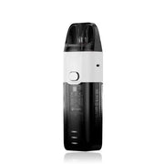 Vaporesso Luxe X Pod Vape Kit in White – stylish and futuristic pod system with a transparent black finish, built-in 1500mAh battery, COREX mesh coil technology, and adjustable airflow for versatile vaping.