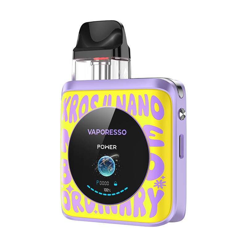 Vaporesso XROS 4 Nano Pod Kit in Word Pop Yellow – ultra-compact vape device with an adjustable airflow, and COREX heating tech for consistent flavor.