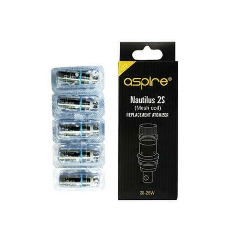 Pack of five Aspire Nautilus 2S mesh replacement vape coils, available in 0.7ohm resistance options for smooth vaping performance.