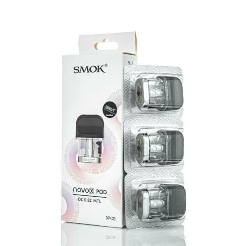 SMOK Novo X replacement pods, refillable cartridges for Novo X pod vape kit.