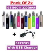 Load image into Gallery viewer, 2x GS EGO II 2200mAh - Huge Capacity Battery With USB Charger **Dual Pack**
