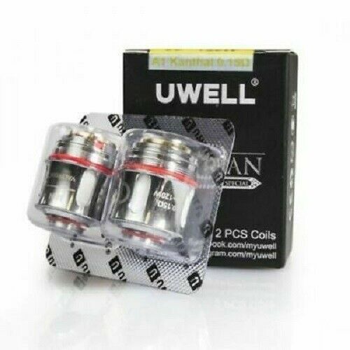 Pack of Uwell Valyrian 0.15Ω dual replacement coils designed for enhanced flavor and vapor production.
