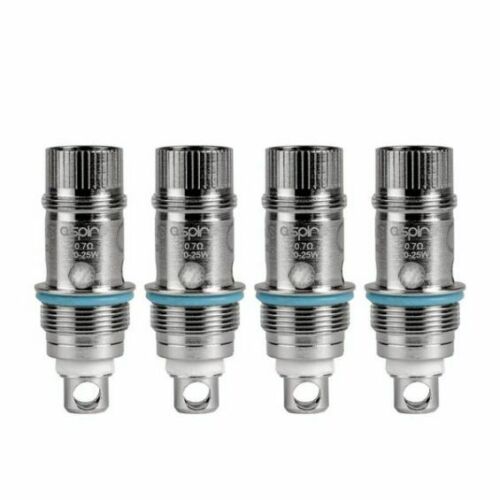 Pack of five Aspire Nautilus 2S mesh replacement vape coils, available in 0.7ohm and 0.4ohm resistance options for smooth vaping performance.