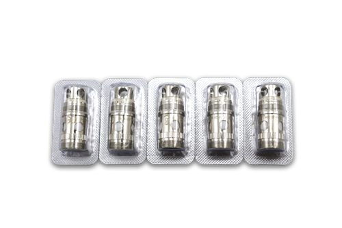 Pack of five genuine Aspire Atlantis replacement atomizer coils designed for optimal flavor and vapor production.