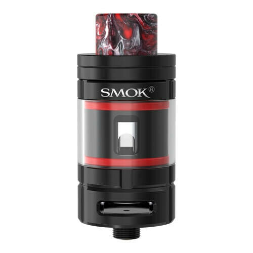 SMOK TFV16 Lite 2ml sub-ohm vape tank in Black, equipped with advanced conical mesh coil technology for enhanced flavor and vapor production, TPD compliant design.