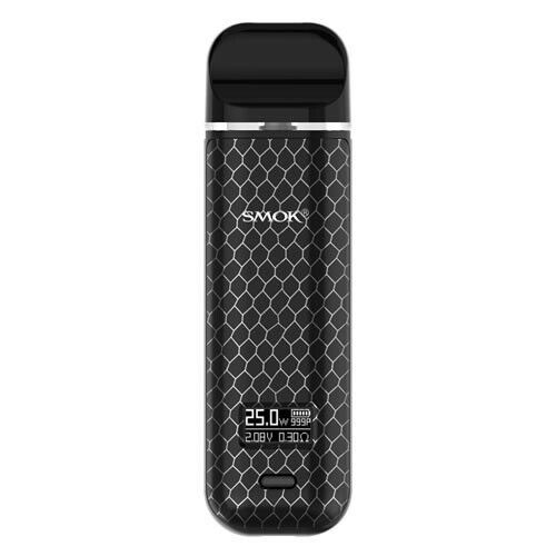 SMOK Novo X Black Cobra pod vape kit with 25W adjustable power, 800mAh rechargeable battery, and 2ml refillable tank.