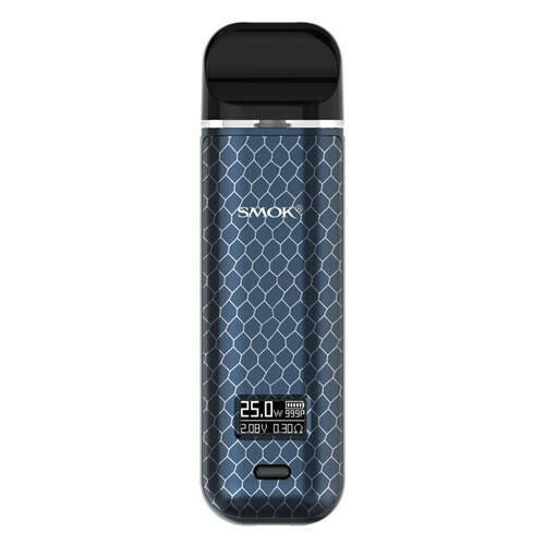 SMOK Novo X Blue Cobra pod vape kit with 25W adjustable power, 800mAh rechargeable battery, and 2ml refillable tank.