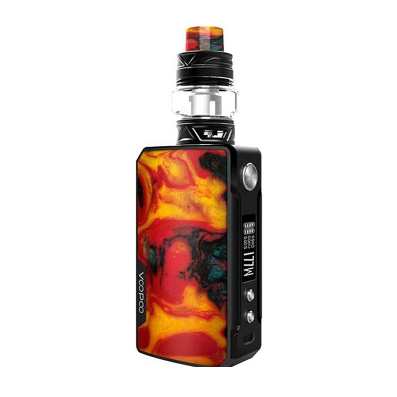 Voopoo Drag 2 177W Mod Pod Vape Kit in B-Fire Cloud – high-performance vape mod featuring a bold fire cloud resin design, 177W power output, GENE.FIT chipset, and PnP pod compatibility for powerful and customizable vaping.