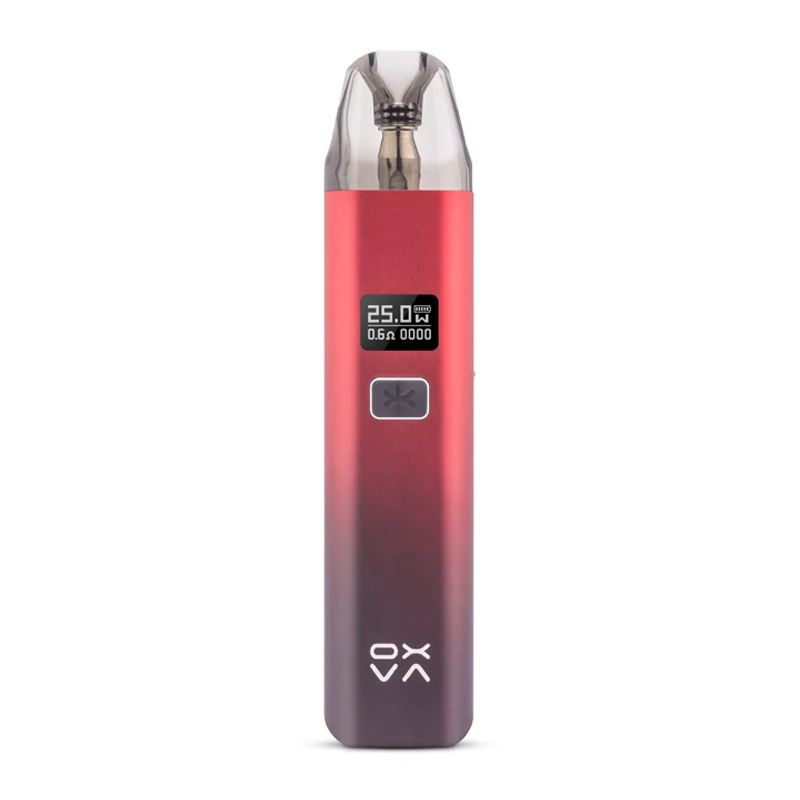 OXVA Xlim V2 Pod Kit in Black Red, a compact 25W pod system with a built‑in 900mAh battery and 2ml e‑liquid capacity, designed for smooth vapor production, adjustable airflow, and a reliable all‑day vaping experience.