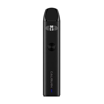 Uwell Caliburn A2 Pod Kit in Black – slim and user-friendly pod system with a matte black finish, 520mAh battery, Pro-FOCS flavor technology, and top-fill 2ml pods for a smooth and consistent MTL vaping experience.