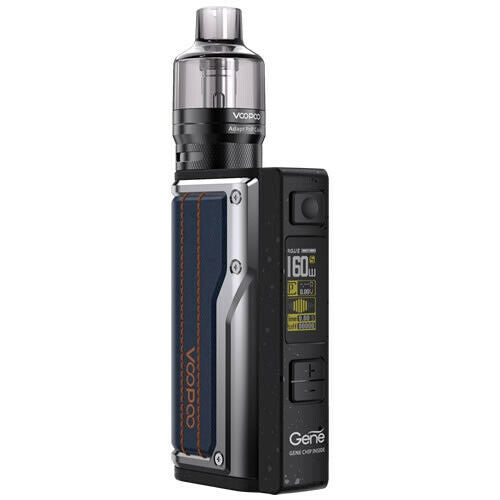Genuine Voopoo ARGUS GT 160W vape kit in Dark Blue, featuring a powerful 160W output, ergonomic design, and advanced chipset for precise vaping control