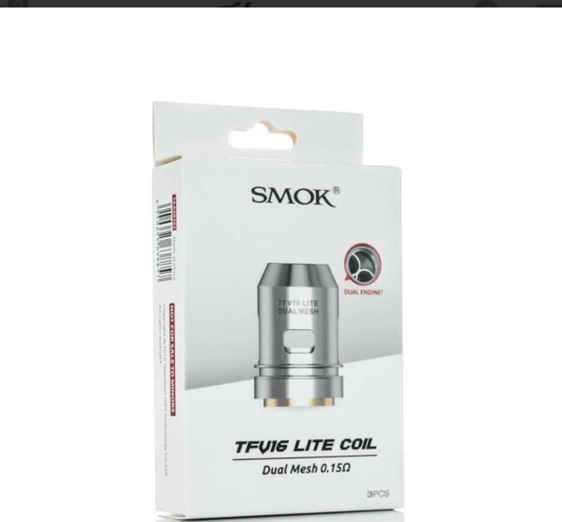 SMOK TFV-16 Lite replacement coils, available in conical or dual mesh options for enhanced flavor and vapor production.