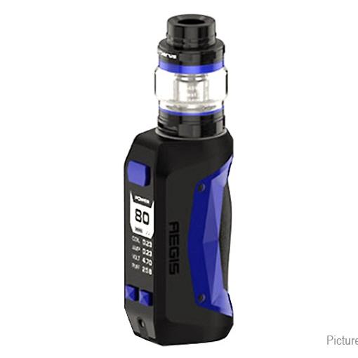 GeekVape Aegis Mini 80W box mod kit in Black-Blue with 2200mAh battery and 2ml tank capacity, available in five colors for durable and versatile vaping.