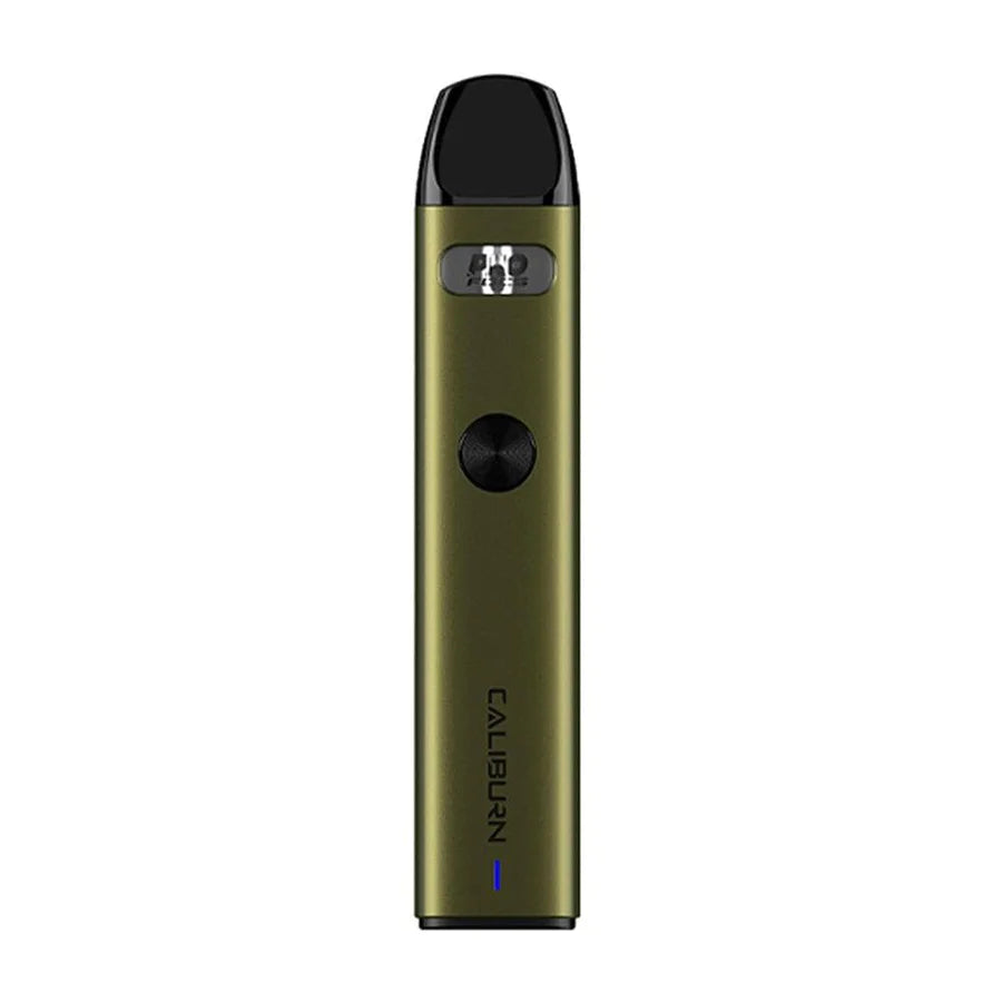Uwell Caliburn A2 Pod Kit in Green  – slim and user-friendly pod system with a 520mAh battery, Pro-FOCS flavor technology, and top-fill 2ml pods for a smooth and consistent MTL vaping experience.