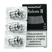 Pack of three HorizonTech Falcon II Sector Mesh 0.14ohm replacement coils designed for the Falcon II tank, delivering enhanced flavor and vapor production.