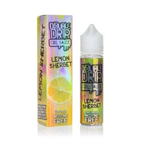 Double Drip Lemon Sherbet Coil Sauce 50ml e-liquid with 80VG/20PG ratio, offering a zesty lemon candy flavor.