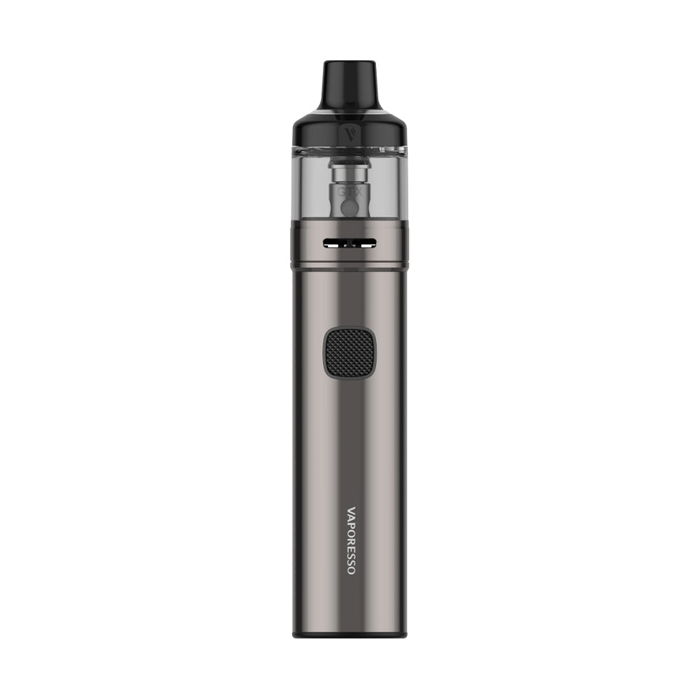 Vaporesso GTX GO 40 Vape Pod Kit in Matte Grey – compact and stylish pen-style device with a 1500mAh built-in battery, magnetic pod connection, and compatibility with GTX coils for consistent, flavorful vaping.